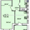 Продам квартиру, Мира ул. , 1  ком., 39.45 м², без внутренних работ 