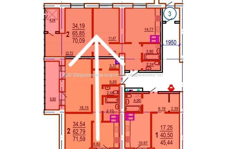 Продам квартиру, Шекспира пер. , 2 кім., 70 м², без внутренних работ 