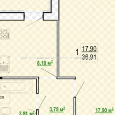 Продам квартиру, Шевченко ул. , 1  ком., 37 м², без внутренних работ 