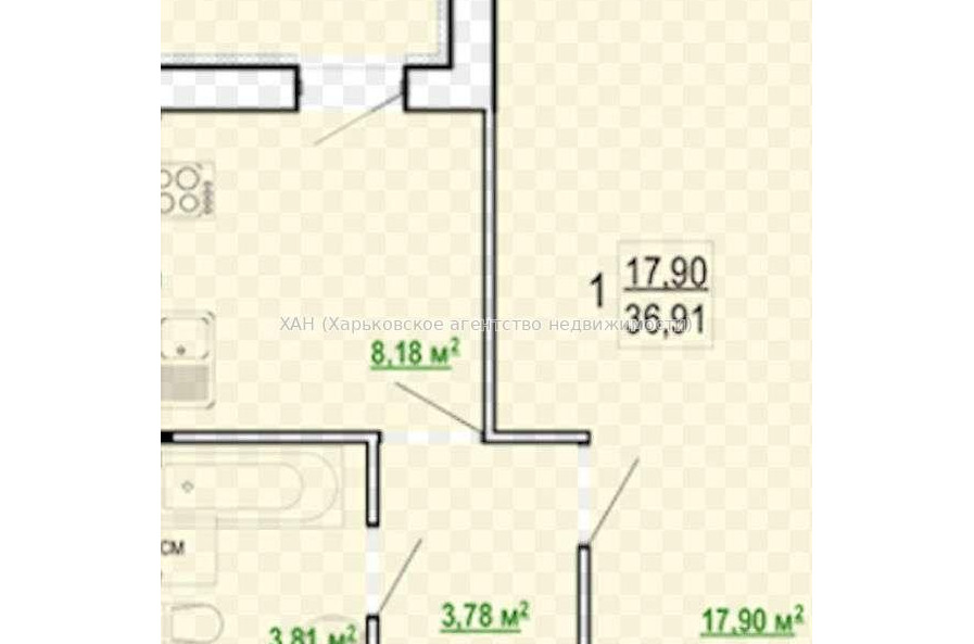 Продам квартиру, Шевченко ул. , 1  ком., 37 м², без внутренних работ 