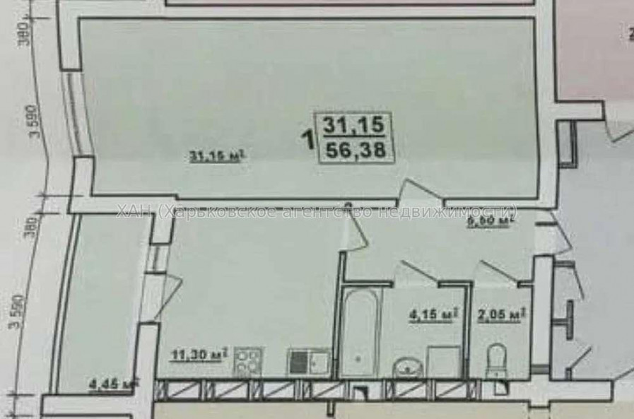 Продам квартиру, Домостроительная ул. , 1 кім., 55 м², без ремонта 