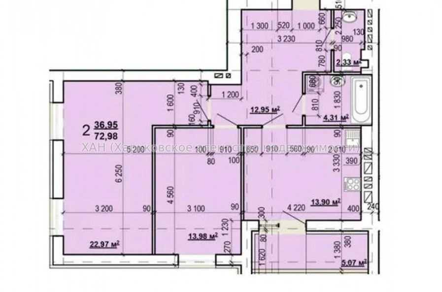 Продам квартиру, Мира ул. , 2  ком., 74 м², без внутренних работ 