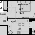 Продам квартиру, Гвардейцев Широнинцев ул. , 1 кім., 43 м², без внутренних работ 