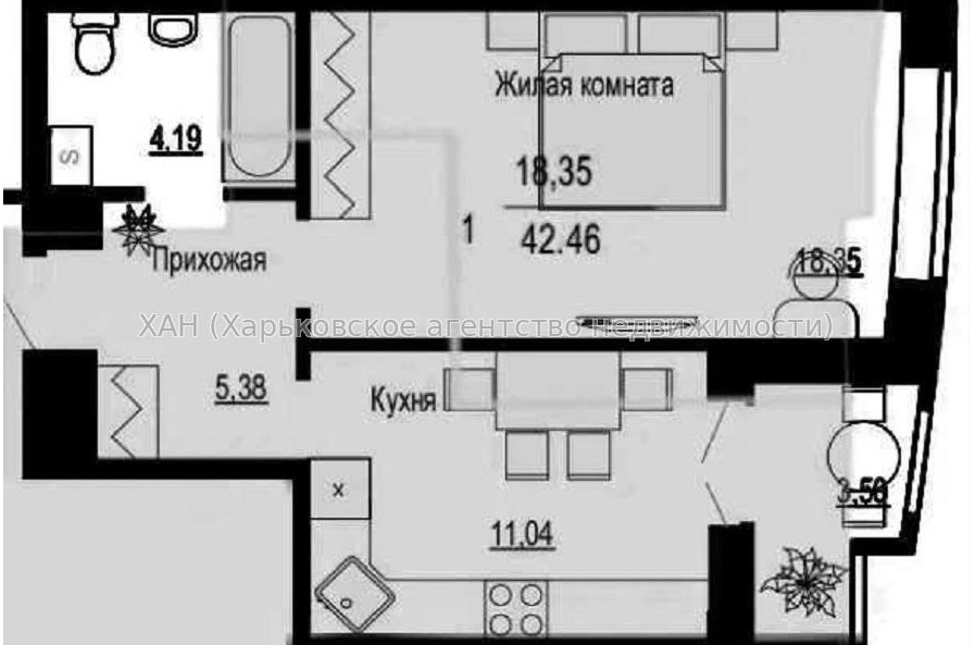 Продам квартиру, Гвардейцев Широнинцев ул. , 1  ком., 43 м², без внутренних работ 