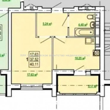 Продам квартиру, Победы просп. , 1  ком., 41 м², без ремонта 