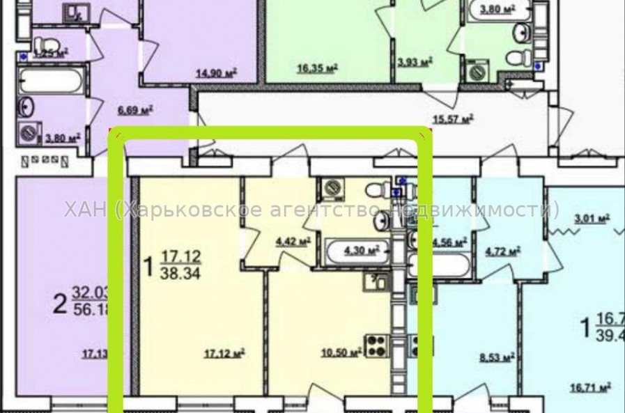 Продам квартиру, Мира ул. , 1 кім., 38.34 м², без внутренних работ 