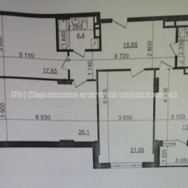 Продам квартиру, Льва Ландау просп. , 3 кім., 103 м², без внутренних работ 