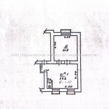 Продам нежилую недвижимость, офис в многоквартирном доме , 2  ком., 52.30 м², косметический ремонт 