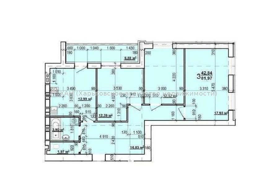 Продам квартиру, Мира ул. , 3  ком., 82 м², без отделочных работ 