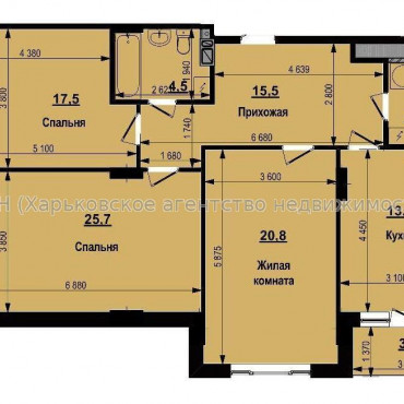 Продам квартиру, Героев Харькова просп. , 3  ком., 102 м², без внутренних работ 