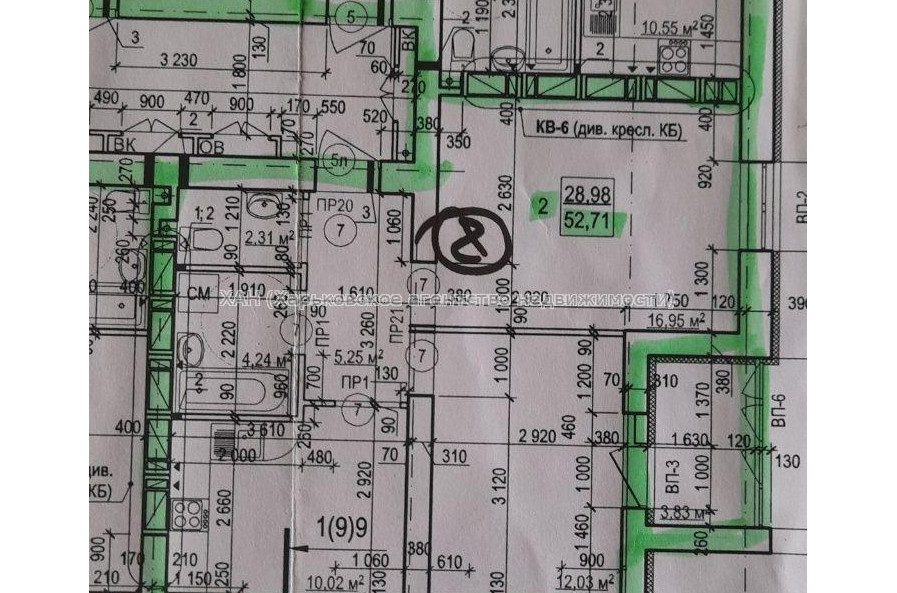 Продам квартиру, Полтавский Шлях ул. , 2  ком., 52 м², без внутренних работ 