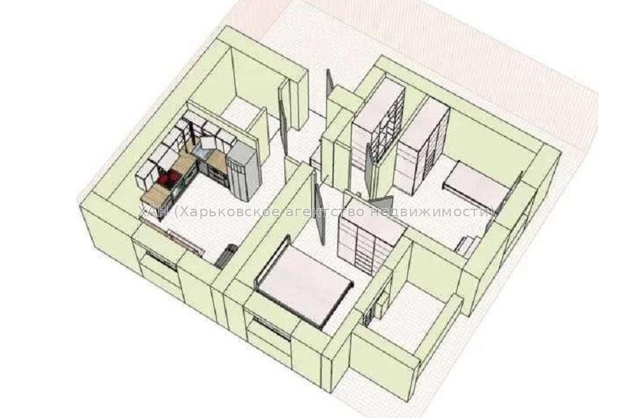 Продам квартиру, Полтавский Шлях ул. , 2  ком., 52 м², без внутренних работ 