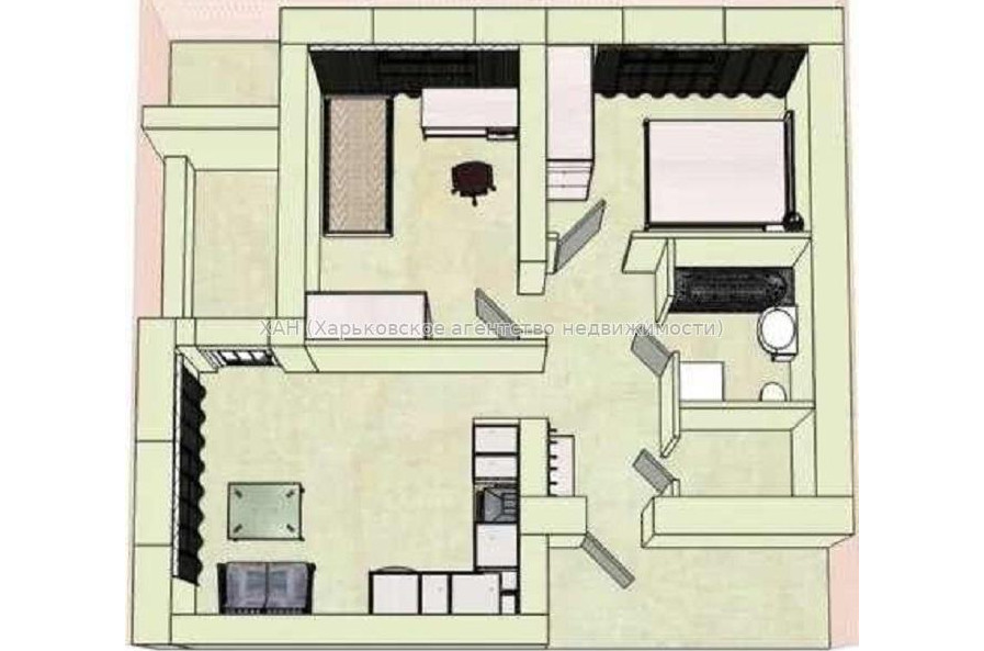 Продам квартиру, Полтавский Шлях ул. , 2  ком., 52 м², без внутренних работ 