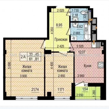 Продам квартиру, Льва Ландау просп. , 2  ком., 62 м², без внутренних работ 