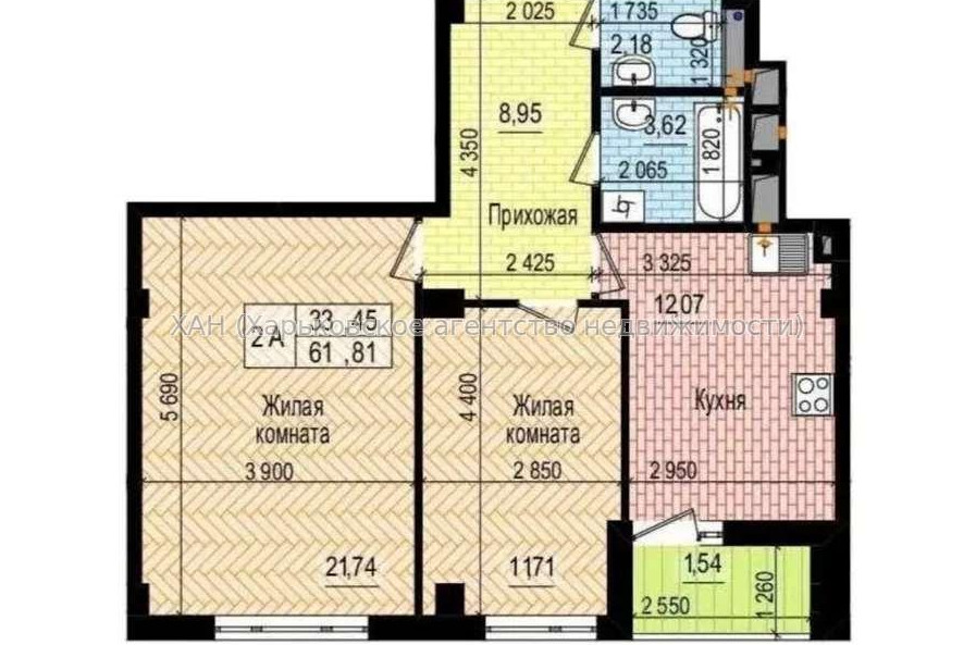 Продам квартиру, Льва Ландау просп. , 2 кім., 62 м², без внутренних работ 