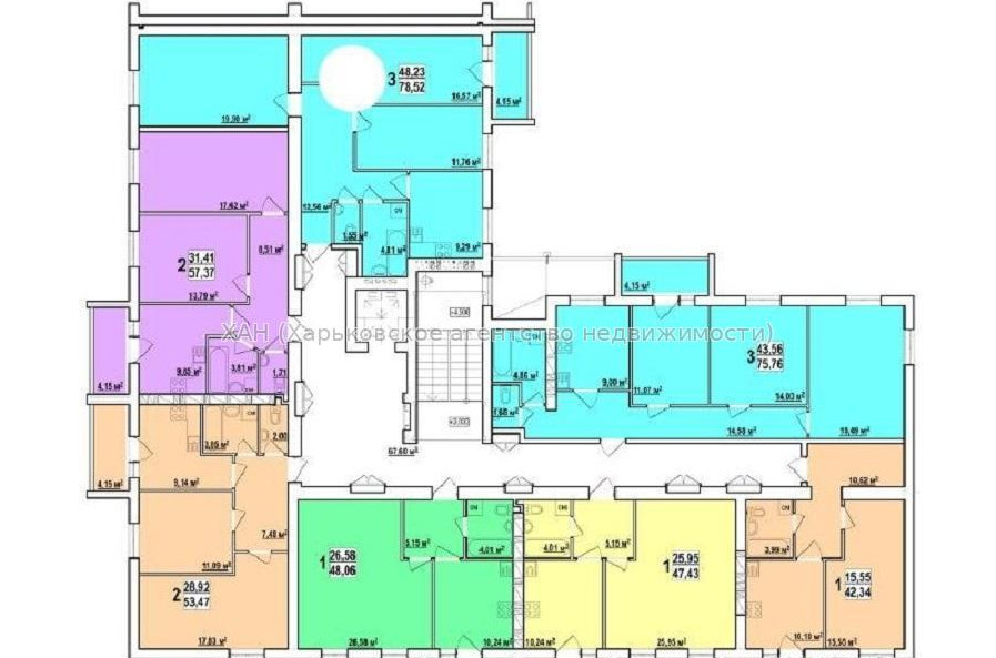 Продам квартиру, Мира ул. , 1  ком., 42 м², без внутренних работ 