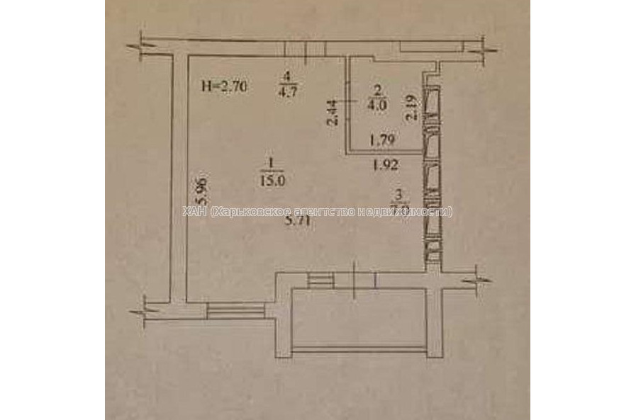 Продам квартиру, Шевченковский пер. , 1  ком., 32 м², без внутренних работ 
