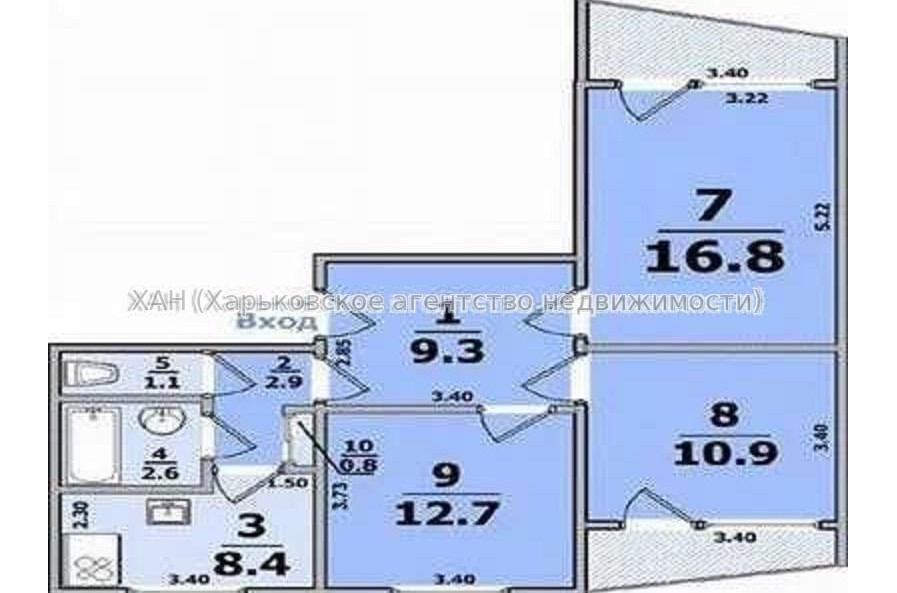 Продам квартиру, Соборности Украины ул. , 3 кім., 67 м², косметический ремонт 