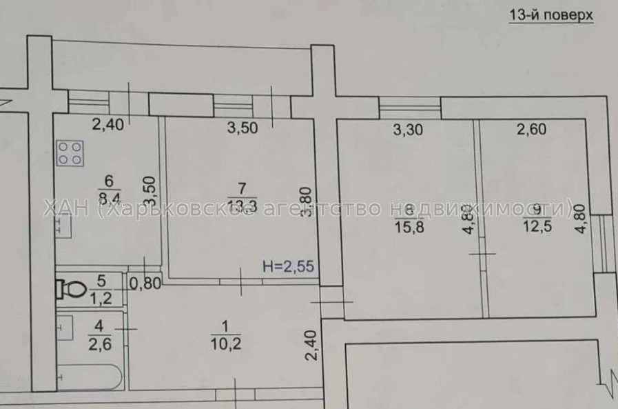 Продам квартиру, Аэрокосмический пр. , 3  ком., 67 м², косметический ремонт 