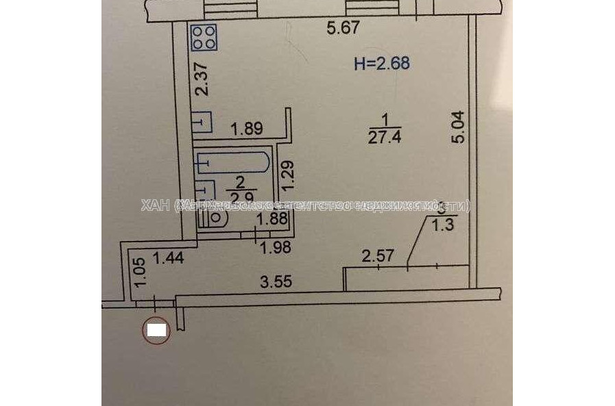 Продам квартиру, Мира ул. , 1 кім., 33 м², евроремонт 