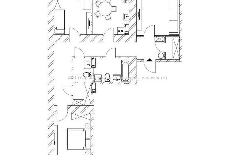 Продам квартиру, Шекспира пер. , 3  ком., 104 м², без внутренних работ 