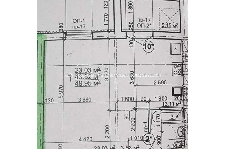 Продам квартиру, Героев Харькова просп. , 1  ком., 49 м², без внутренних работ 