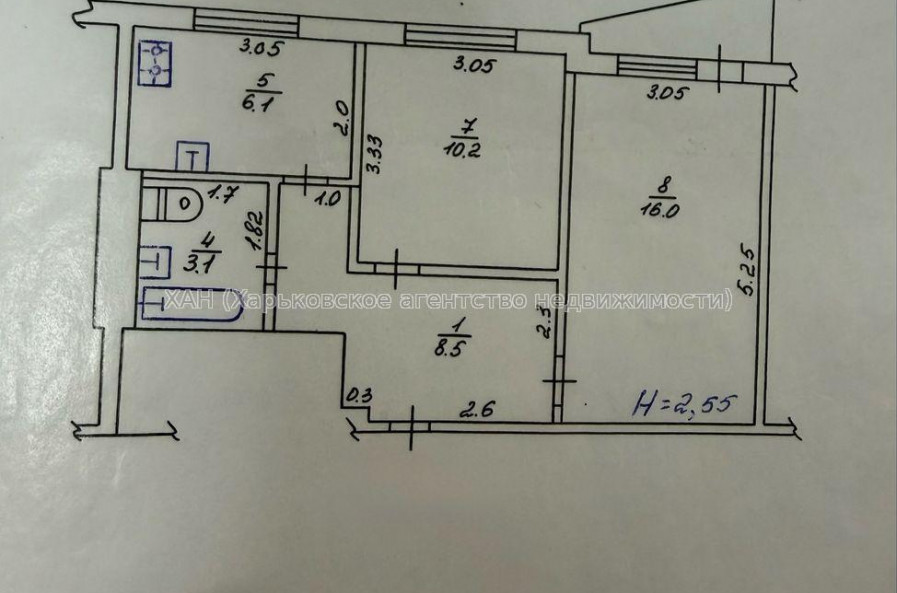 Продам квартиру, Непокоренных ул. , 2 кім., 44 м², косметический ремонт 