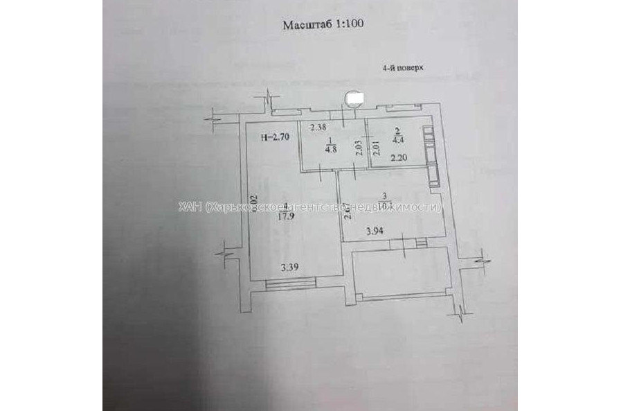 Продам квартиру, Победы просп. , 1 кім., 39 м², без внутренних работ 