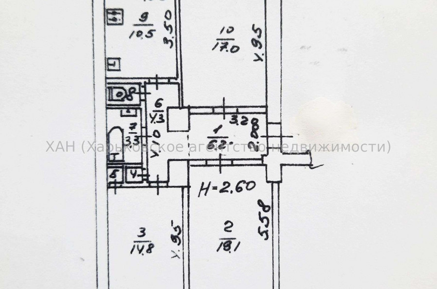 Продам квартиру, Костомаровская ул. , 3  ком., 74 м², советский ремонт 