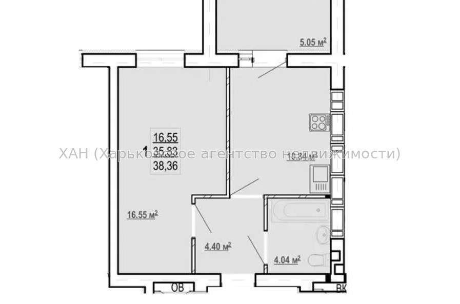 Продам квартиру, Победы просп. , 1  ком., 48 м², без внутренних работ 