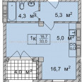 Продам квартиру, Свободы ул. , 1  ком., 33 м², без внутренних работ 