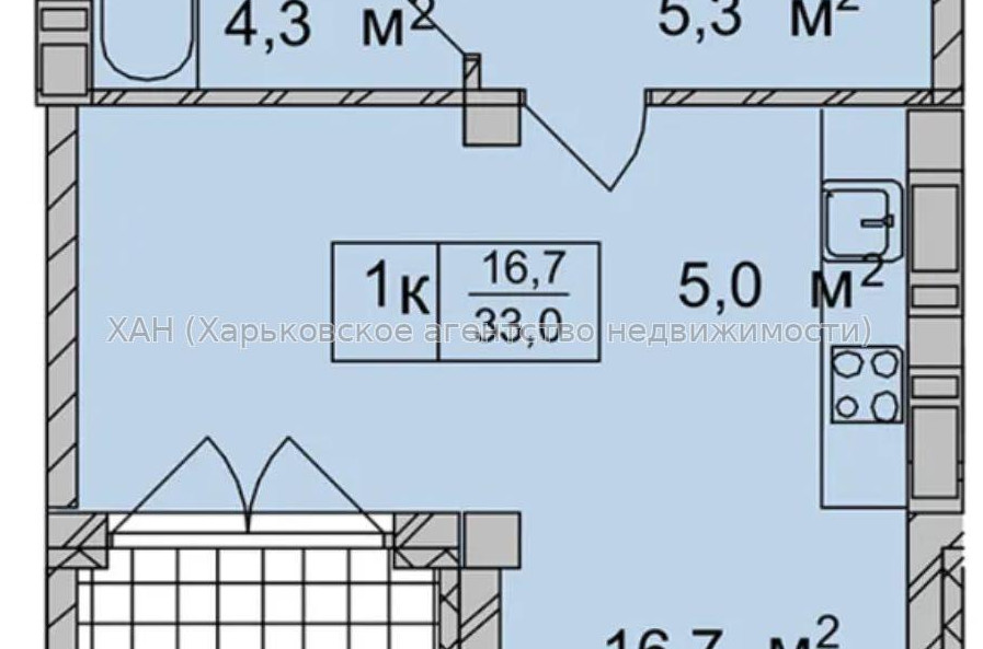 Продам квартиру, Свободы ул. , 1  ком., 33 м², без внутренних работ 