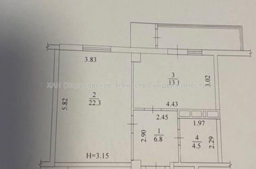 Продам квартиру, Клочковская ул. , 1 кім., 52 м², без ремонта 