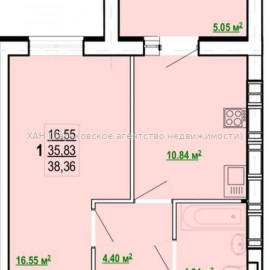 Продам квартиру, Победы просп. , 1  ком., 38 м², без ремонта