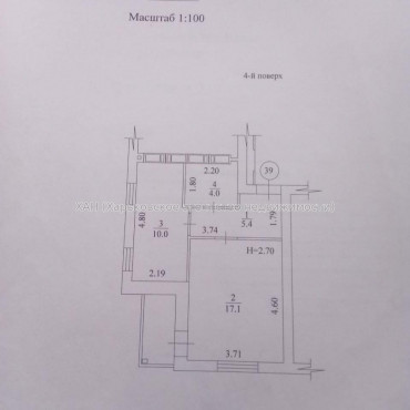 Продам квартиру, Шевченко ул. , 1  ком., 39 м², частичный ремонт 