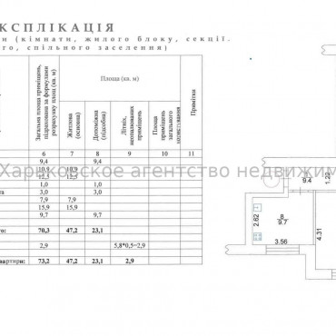Продам квартиру, Деревянко ул. , 4  ком., 73 м², без ремонта  - фото 5 Продам квартиру, Деревянко ул. , 4  ком., 73 м², без ремонта