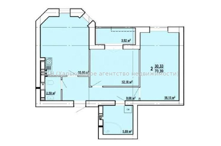 Продам квартиру, Профессорская ул. , 3  ком., 70 м², без внутренних работ 