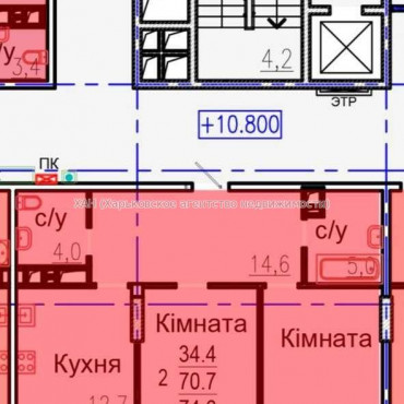 Продам квартиру, Авиационная ул. , 2 кім., 72 м², без внутренних работ 