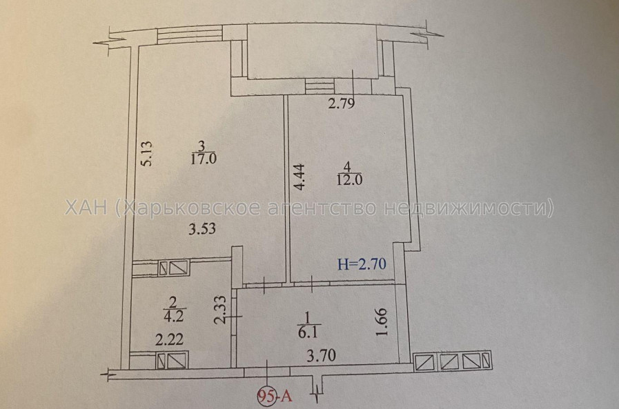 Продам квартиру, Героев Харькова просп. , 1  ком., 43 м², частичный ремонт 