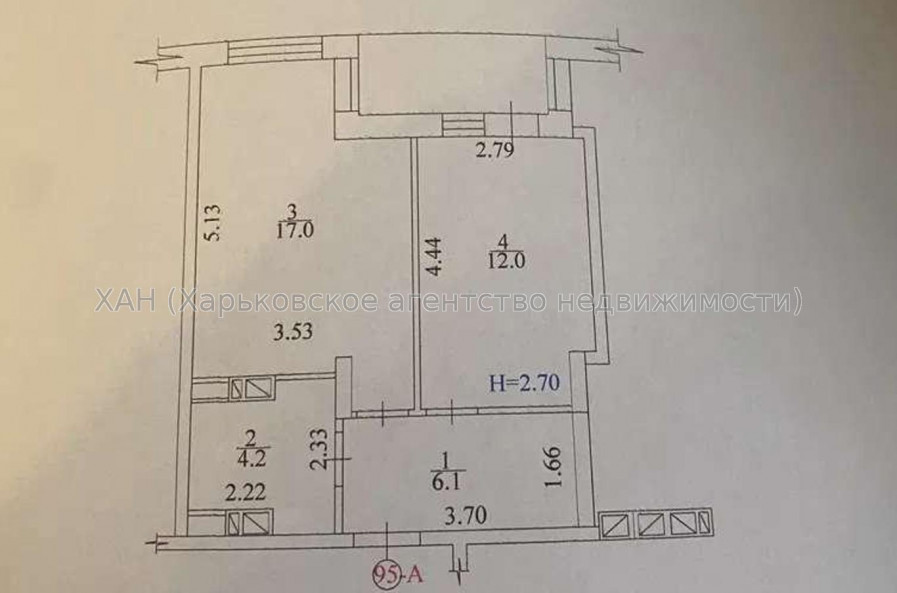 Продам квартиру, Героев Харькова просп. , 1  ком., 43 м², частичный ремонт 