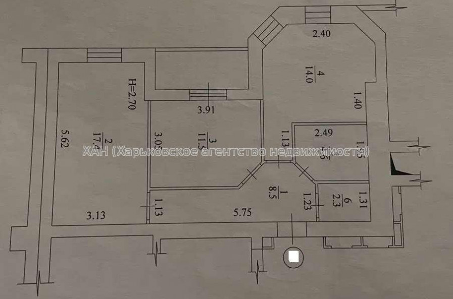 Продам квартиру, Профессорская ул. , 2 кім., 62 м², частичный ремонт 