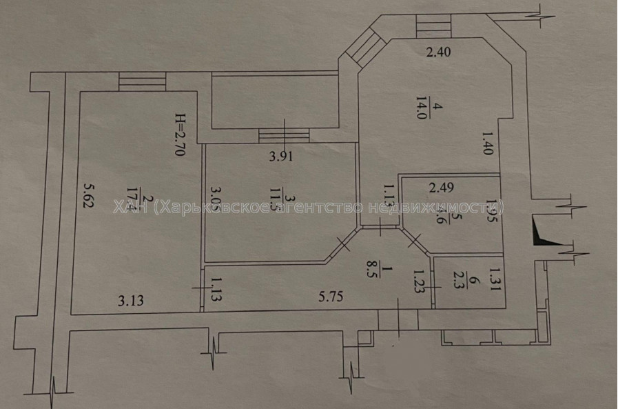 Продам квартиру, Профессорская ул. , 2 кім., 62 м², частичный ремонт 