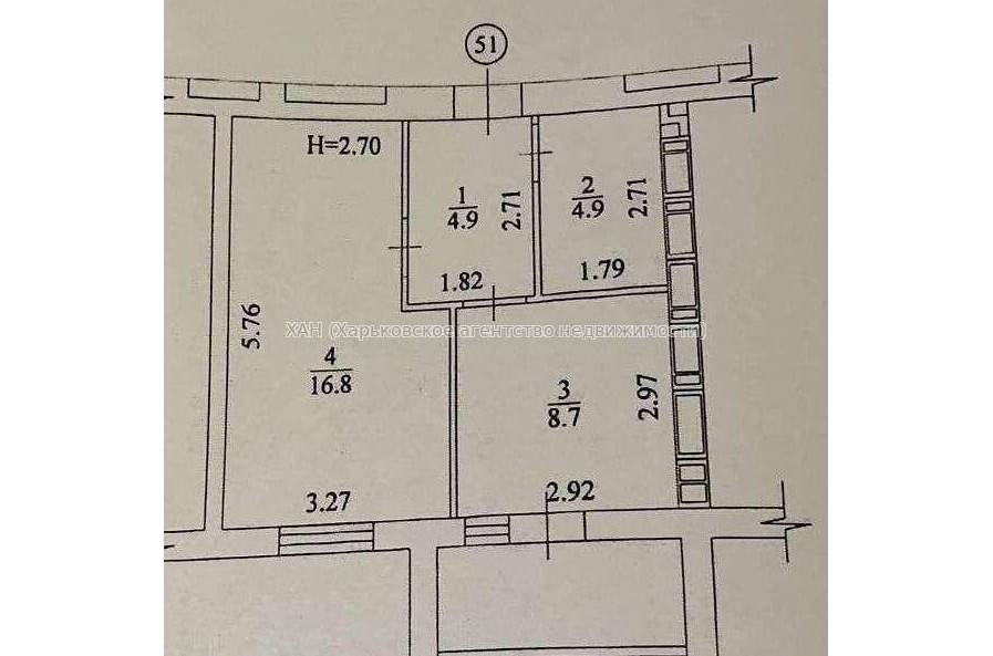 Продам квартиру, Шевченковский пер. , 1 кім., 37 м², частичный ремонт 