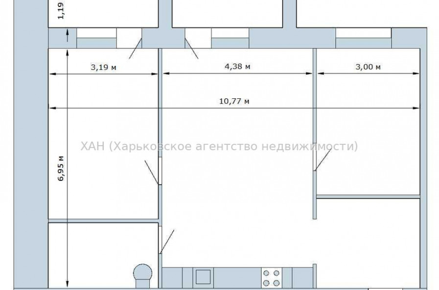 Продам нежилую недвижимость, офис в многоквартирном доме , 2  ком., 81 м², без внутренних работ 
