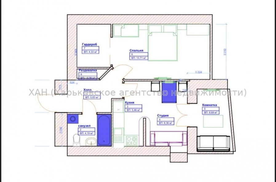 Продам квартиру, Молочная ул. , 2  ком., 47 м², евроремонт 