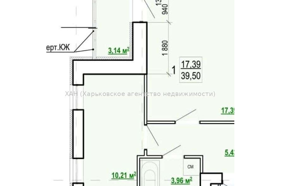 Продам квартиру, Шевченко ул. , 1  ком., 40.13 м², без внутренних работ 