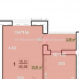 Продам квартиру, Борткевича ул. , 1  ком., 40 м², без внутренних работ 