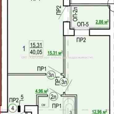 Продам квартиру, Борткевича ул. , 1  ком., 40 м², без внутренних работ 