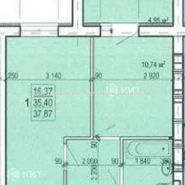 Продам квартиру, Шевченковский пер. , 1  ком., 37 м², без внутренних работ 