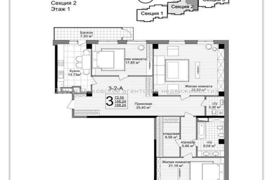 Продам квартиру, Динамовская ул. , 3 кім., 162 м², без ремонта 